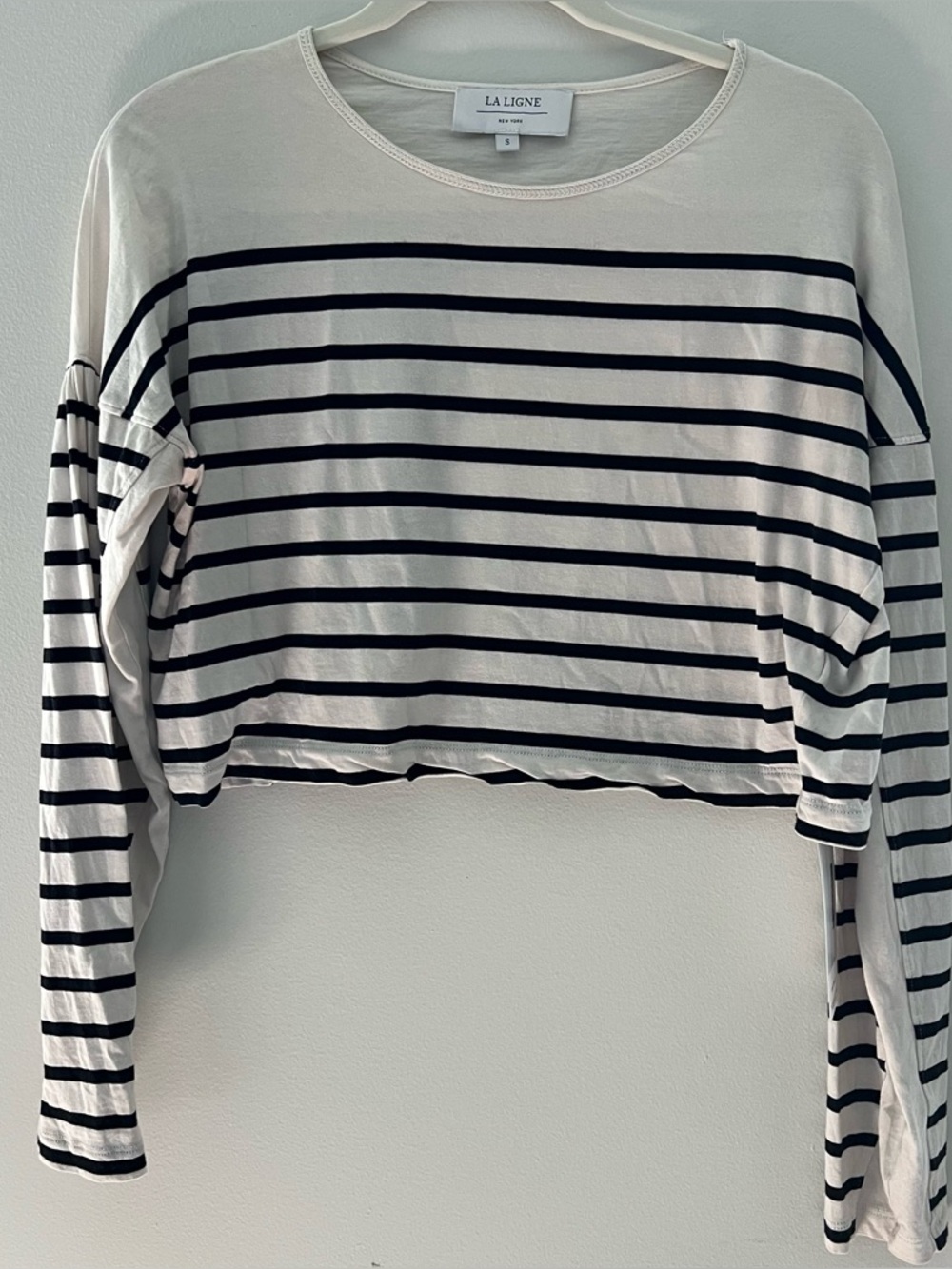 La Ligne Cropped Striped Tee